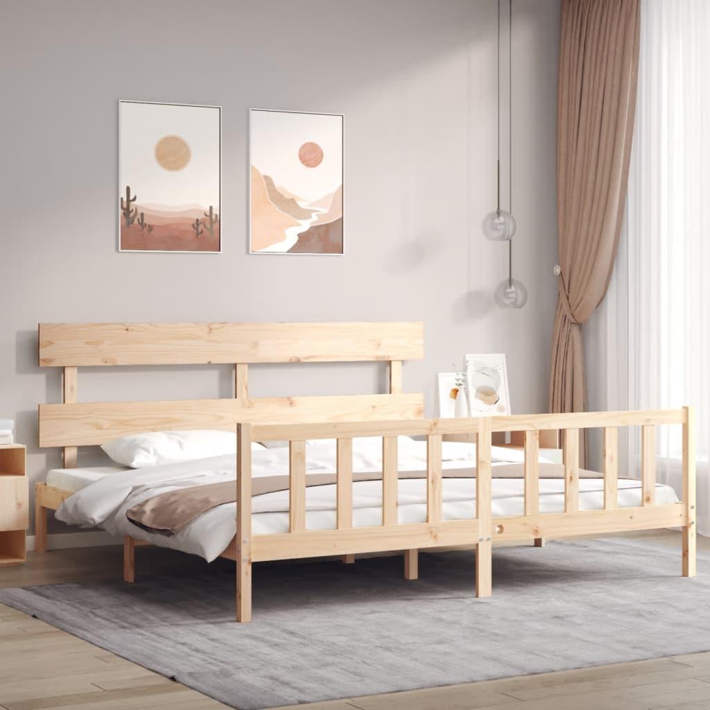 Sengeramme uden madras 200x200 cm massivt fyrretræ