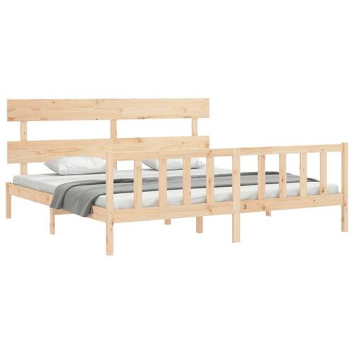 Sengeramme uden madras 200x200 cm massivt fyrretræ