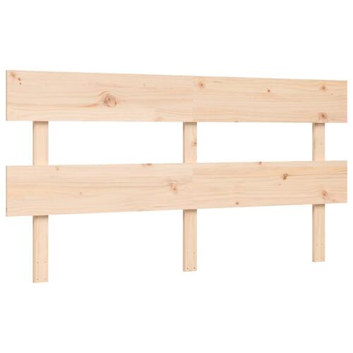 Sengeramme med sengegavl kingsize massivt træ