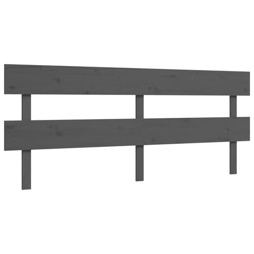 Sengeramme med sengegavl 200x200 cm massivt træ grå