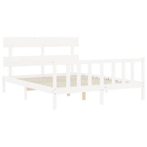 Sengeramme uden madras 160x200 cm massivt fyrretræ hvid