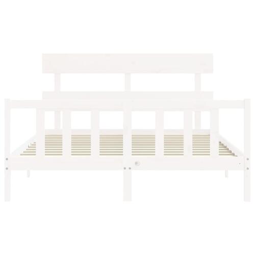 Sengeramme uden madras 160x200 cm massivt fyrretræ hvid