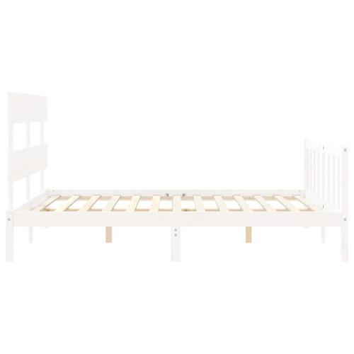 Sengeramme uden madras 160x200 cm massivt fyrretræ hvid