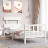 Sengeramme uden madras 100x200 cm massivt fyrretræ hvid
