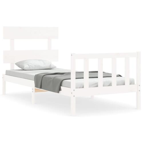 Sengeramme uden madras 100x200 cm massivt fyrretræ hvid