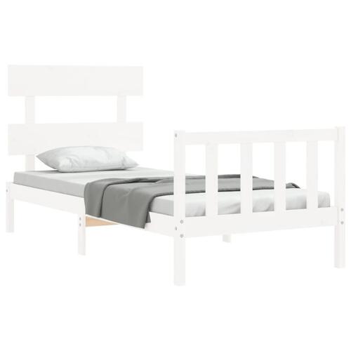 Sengeramme uden madras 100x200 cm massivt fyrretræ hvid