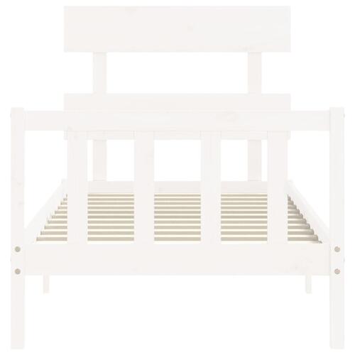 Sengeramme uden madras 100x200 cm massivt fyrretræ hvid