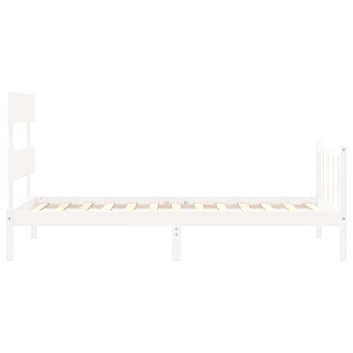 Sengeramme uden madras 100x200 cm massivt fyrretræ hvid