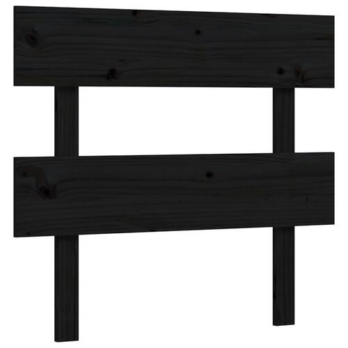 Sengeramme med sengegavl 100x200 cm massivt træ sort