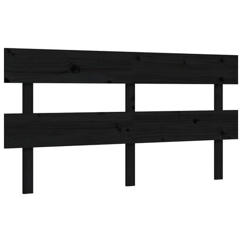 Sengeramme med sengegavl kingsize massivt træ sort