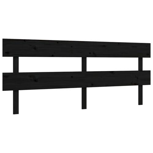 Sengeramme med sengegavl 200x200 cm massivt træ sort