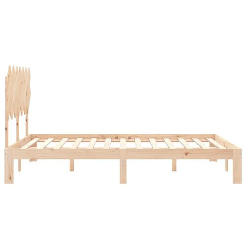 Sengeramme med sengegavl kingsize massivt træ