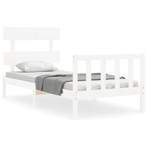 Sengeramme uden madras 90x200 cm massivt fyrretræ hvid