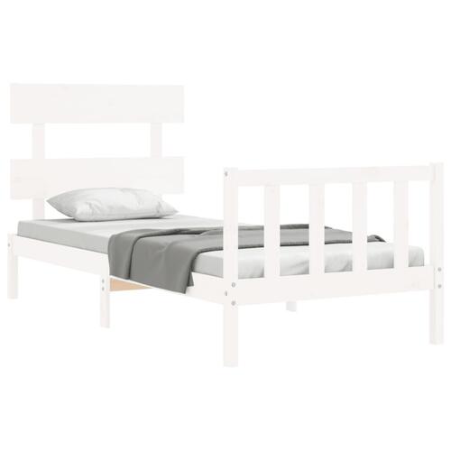 Sengeramme uden madras 90x200 cm massivt fyrretræ hvid