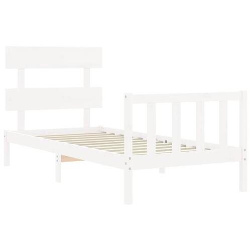 Sengeramme uden madras 90x200 cm massivt fyrretræ hvid