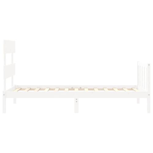 Sengeramme uden madras 90x200 cm massivt fyrretræ hvid