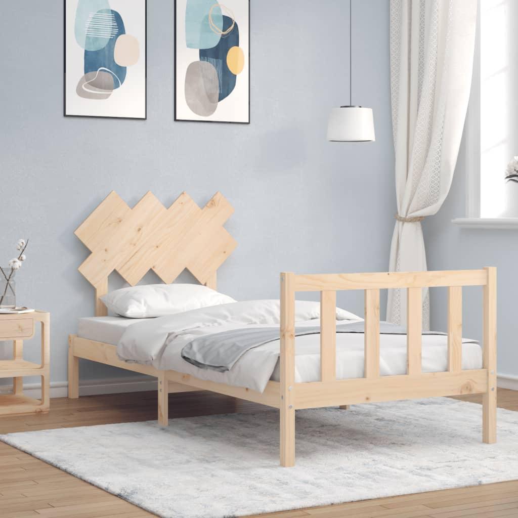 Sengeramme med sengegavl Single massivt træ