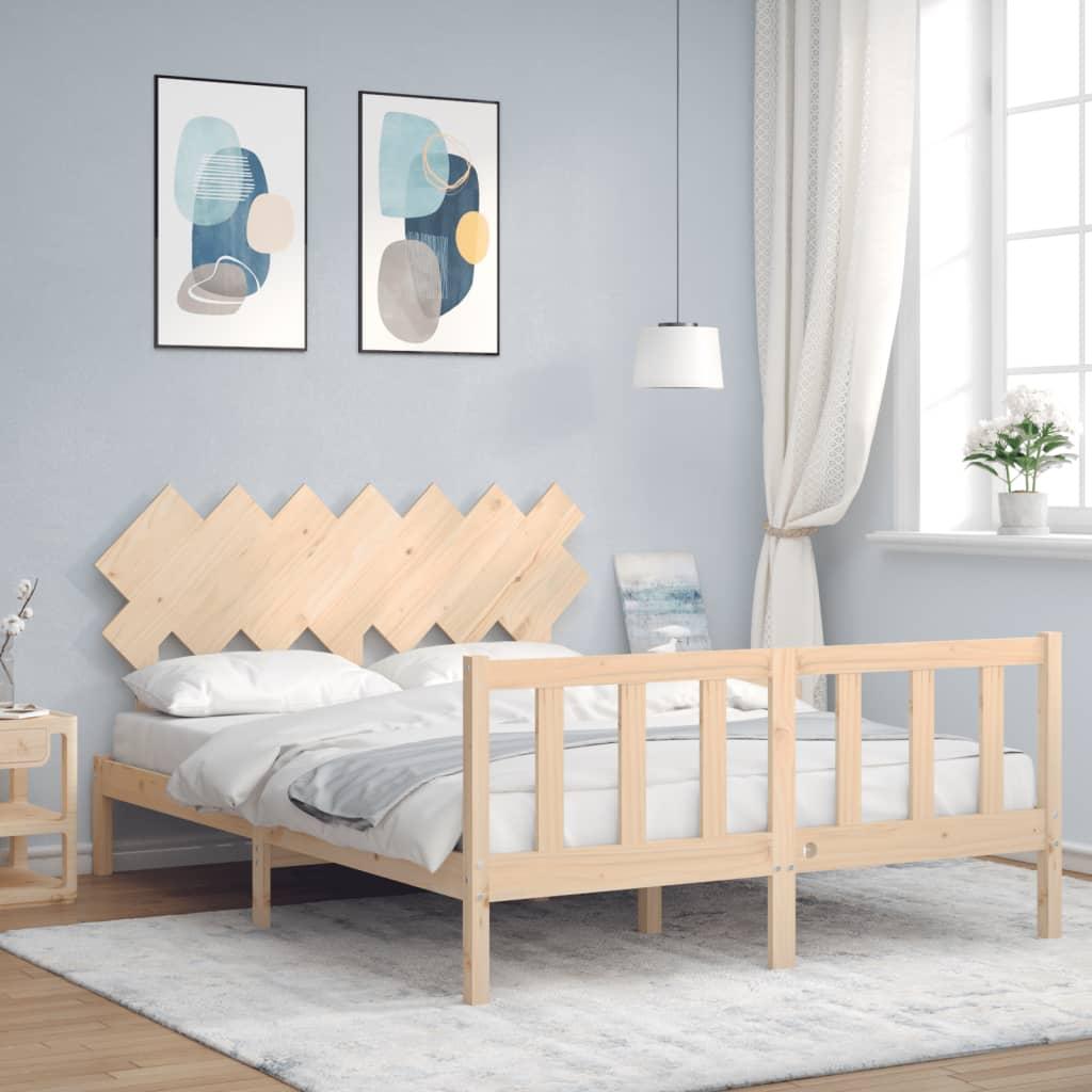 Sengeramme uden madras 140x190 cm massivt fyrretræ