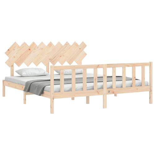 Sengeramme med sengegavl Super King Size massivt træ