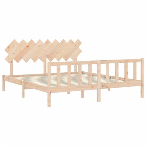Sengeramme med sengegavl Super King Size massivt træ