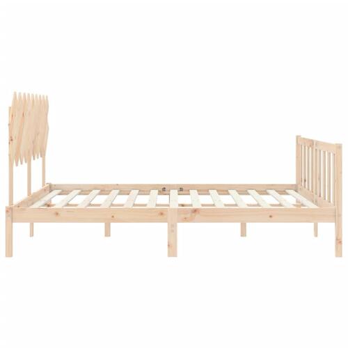 Sengeramme med sengegavl Super King Size massivt træ