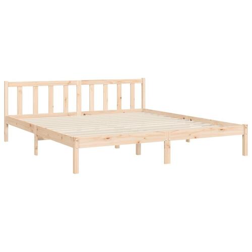 Sengeramme med sengegavl Super King Size massivt træ
