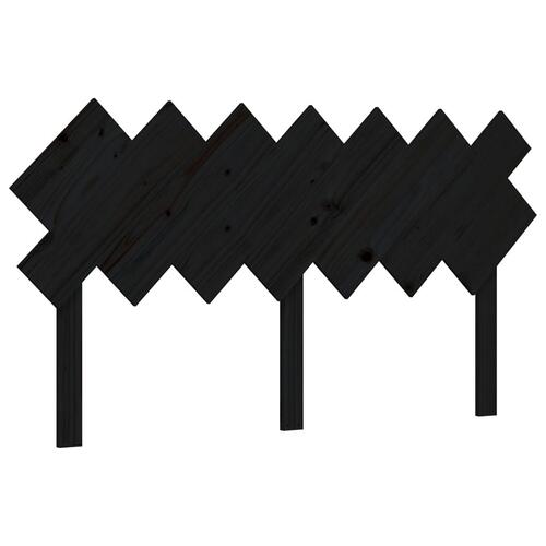 Sengeramme med sengegavl 140x190 cm massivt træ sort