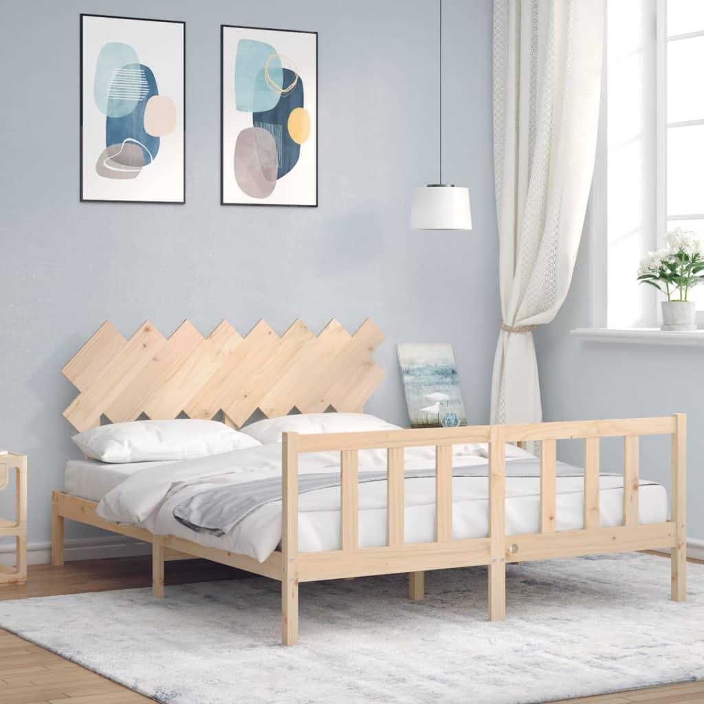 Sengeramme uden madras 160x200 cm massivt fyrretræ