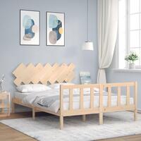 Sengeramme uden madras 140x200 cm massivt fyrretræ