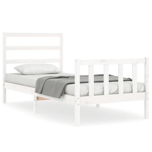 Sengeramme uden madras 90x190 cm massivt fyrretræ hvid