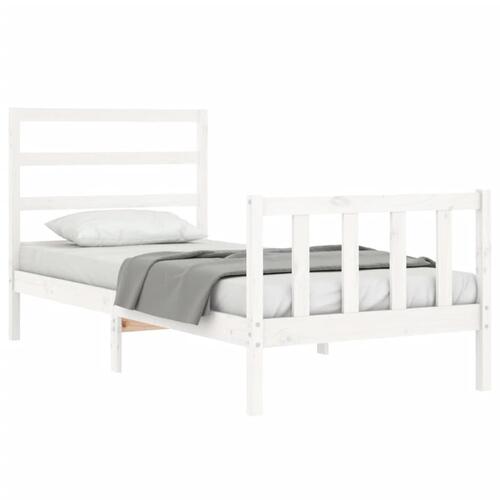 Sengeramme uden madras 90x190 cm massivt fyrretræ hvid