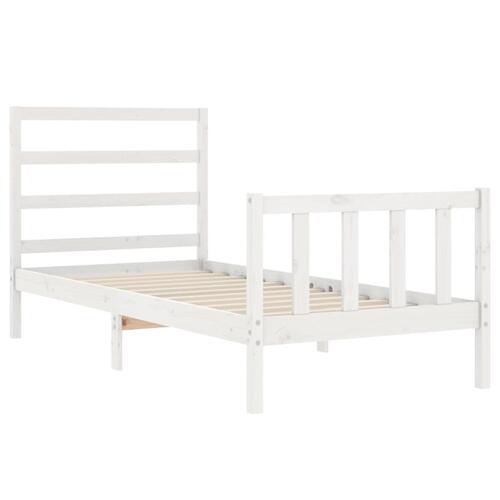Sengeramme uden madras 90x190 cm massivt fyrretræ hvid