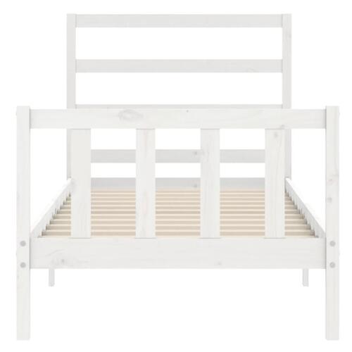 Sengeramme uden madras 90x190 cm massivt fyrretræ hvid