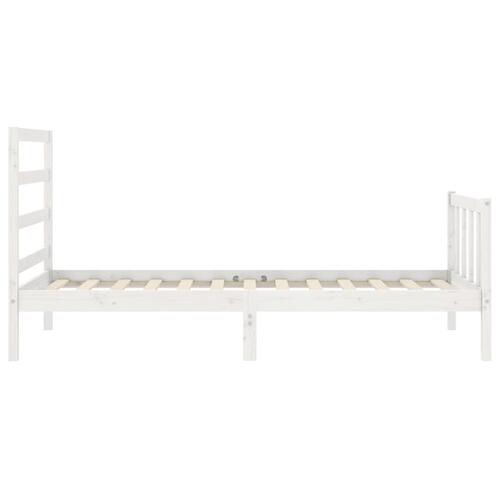 Sengeramme uden madras 90x190 cm massivt fyrretræ hvid