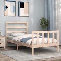 Sengeramme uden madras 90x190 cm massivt fyrretræ