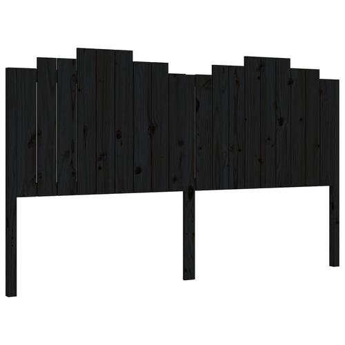 Sengeramme med sengegavl 180x200 cm massivt træ sort