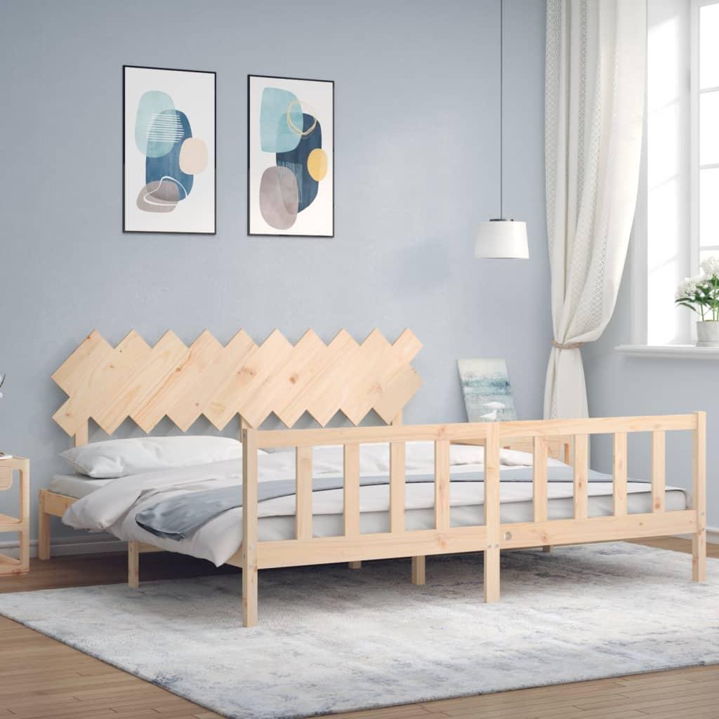 Sengeramme uden madras 200x200 cm massivt fyrretræ