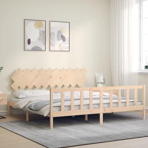 Sengeramme uden madras 200x200 cm massivt fyrretræ
