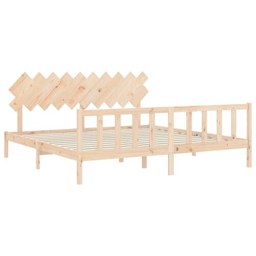Sengeramme uden madras 200x200 cm massivt fyrretræ