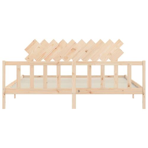 Sengeramme uden madras 200x200 cm massivt fyrretræ