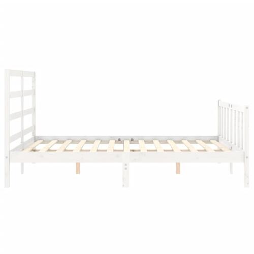Sengeramme uden madras 160x200 cm massivt fyrretræ hvid