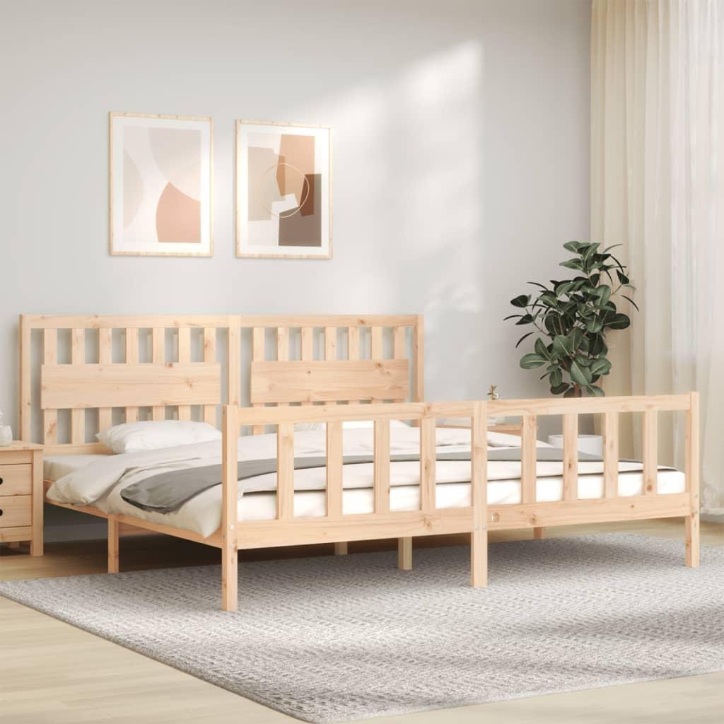 Sengeramme uden madras 200x200 cm massivt fyrretræ