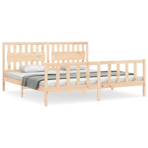 Sengeramme uden madras 200x200 cm massivt fyrretræ