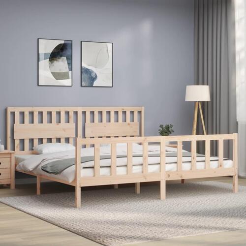 Sengeramme uden madras 200x200 cm massivt fyrretræ