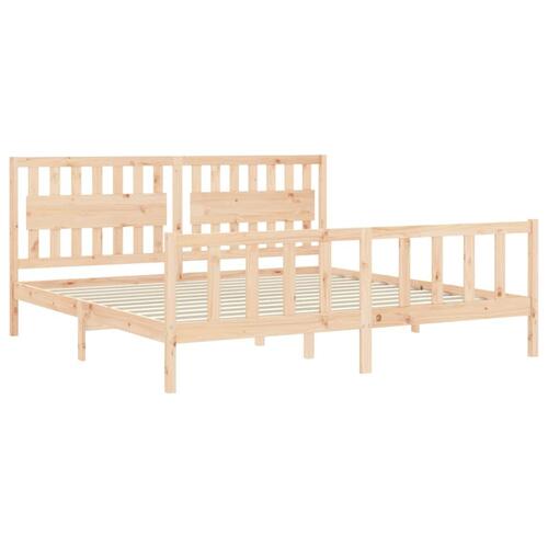 Sengeramme uden madras 200x200 cm massivt fyrretræ