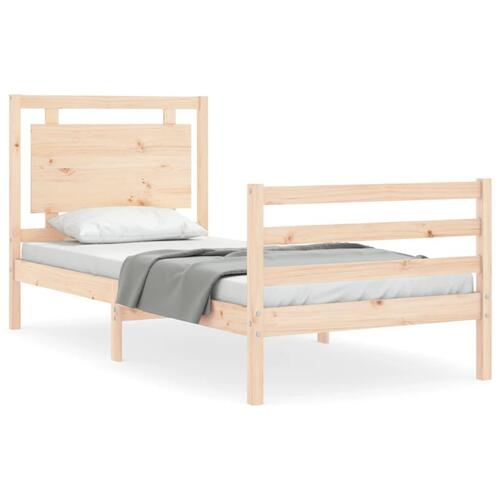 Sengeramme med sengegavl 100x200 cm massivt træ