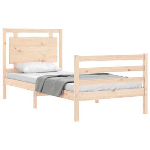 Sengeramme med sengegavl 100x200 cm massivt træ