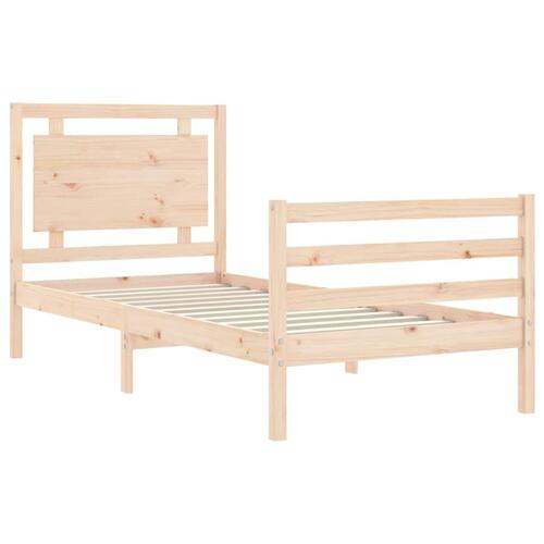 Sengeramme med sengegavl 100x200 cm massivt træ