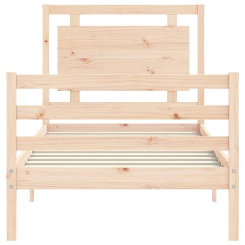 Sengeramme med sengegavl 100x200 cm massivt træ