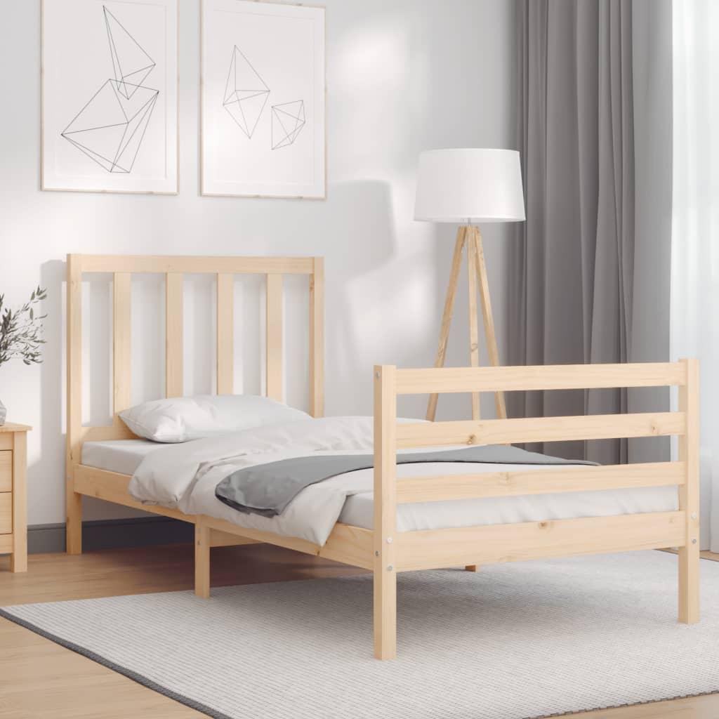 Sengeramme uden madras 90x200 cm massivt fyrretræ